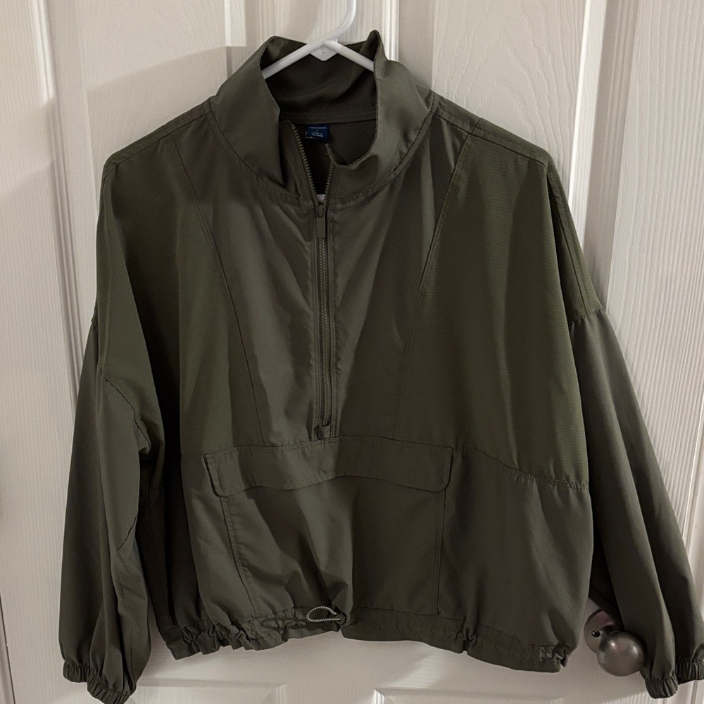 Old Navy Olive Green Women's Pullover Windbreaker Jacket